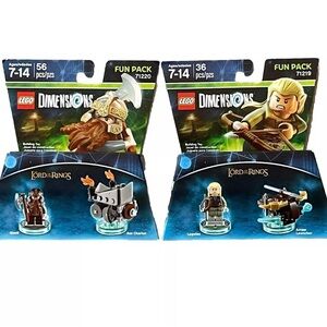 Lego Dimensions Lord Of The Rings Set Of 2 #71220 And #71219 New Gimli & Legolas
